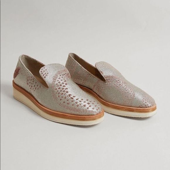 Free People Anthropologie silver Loafer 38 - Picture 2 of 14